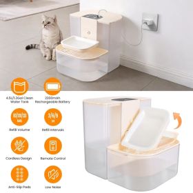 Smart Automatic Pet Water Dispenser, Automatic Pet Water Dispenser With Dual Tank,Dual Tank Filtration 4.5L Cordless Water Fountain With Remote Contro