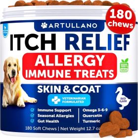 Dog Allergy Relief Chews Itching Skin Relief for Dogs Fish Oil Omega 3 Seasonal Allergies Pills Skin & Coat Anti ItchHot Spots Treatment Canine I