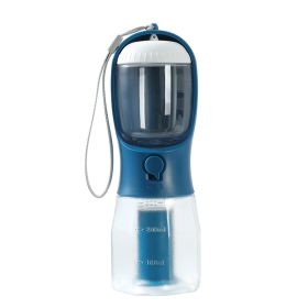 Dog Water Cup Drinking Food Garbage Bag Three-in-one Portable Small Multi-functional Pet Cups Pets Supplies (Option: 300ml Garbage Bag-Ink Blue)