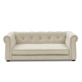 Elegant Rectangular Pet Bed For Medium And Large Dogs (Option: Beige)